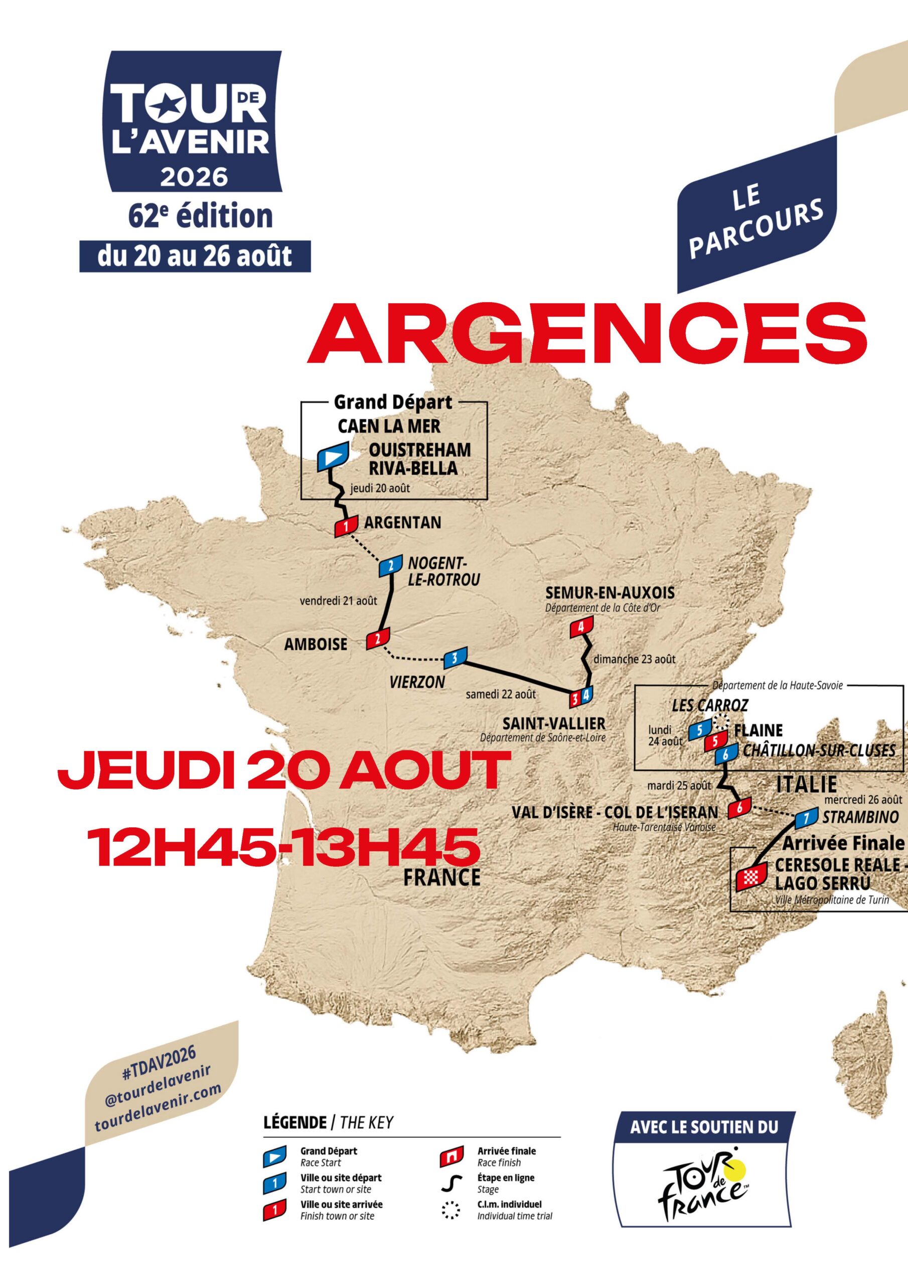 2026-08-20 Affiche Tour de l'Avenir ARGENCES carte